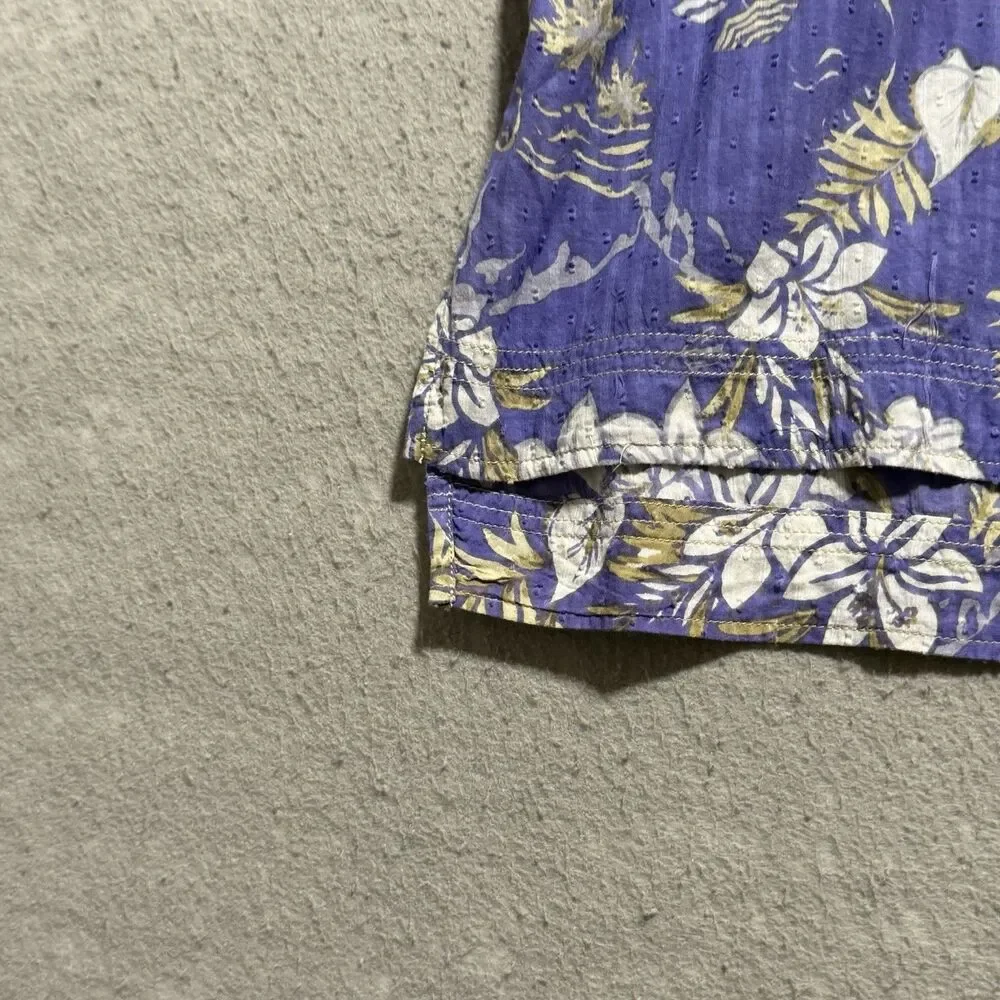 Free People Love Letters Button-Up Women’s Size Medium Purple Floral Print